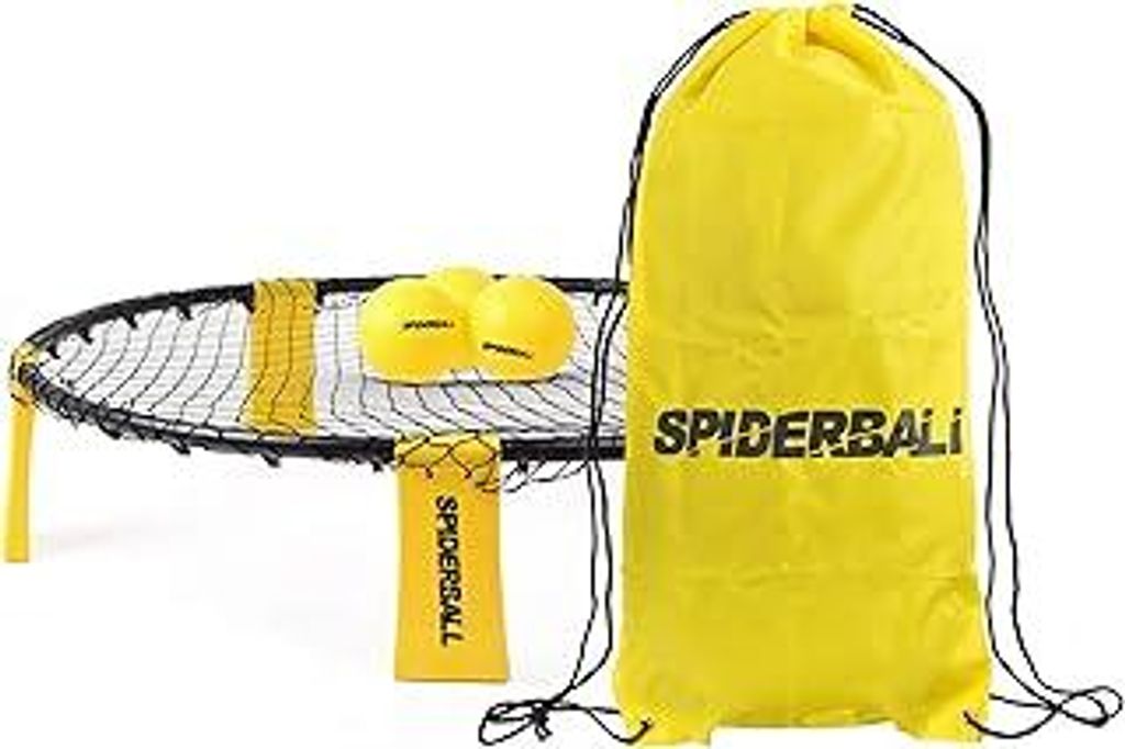 Ocean 5 Spiderball Set, Ball-Spiel mit Netz, 3 Bällen und Tragetasche - zum Spielen im Park, Garten, Strand oder im Haus - für Kinder und Erwachsene