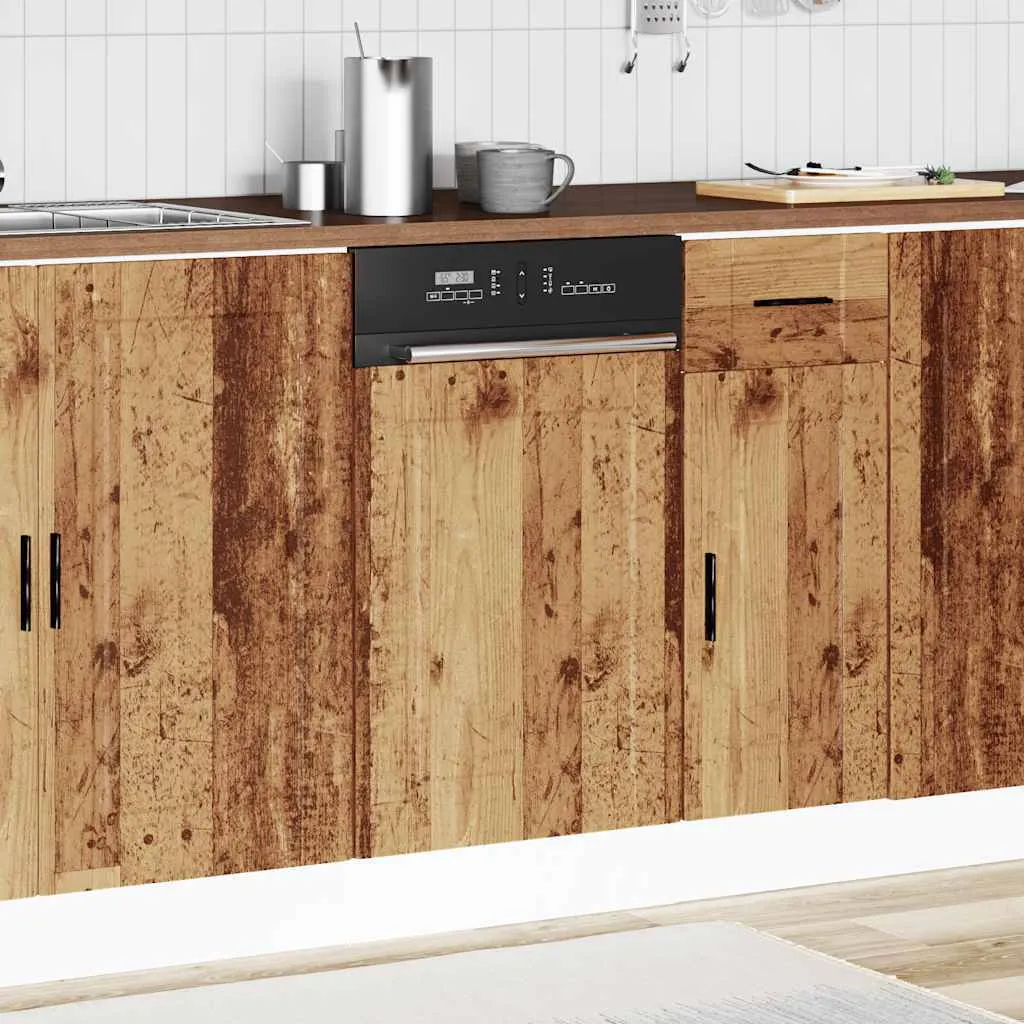 Cache lave-vaisselle encastrable Porto aspect bois pour masquer l'appareil