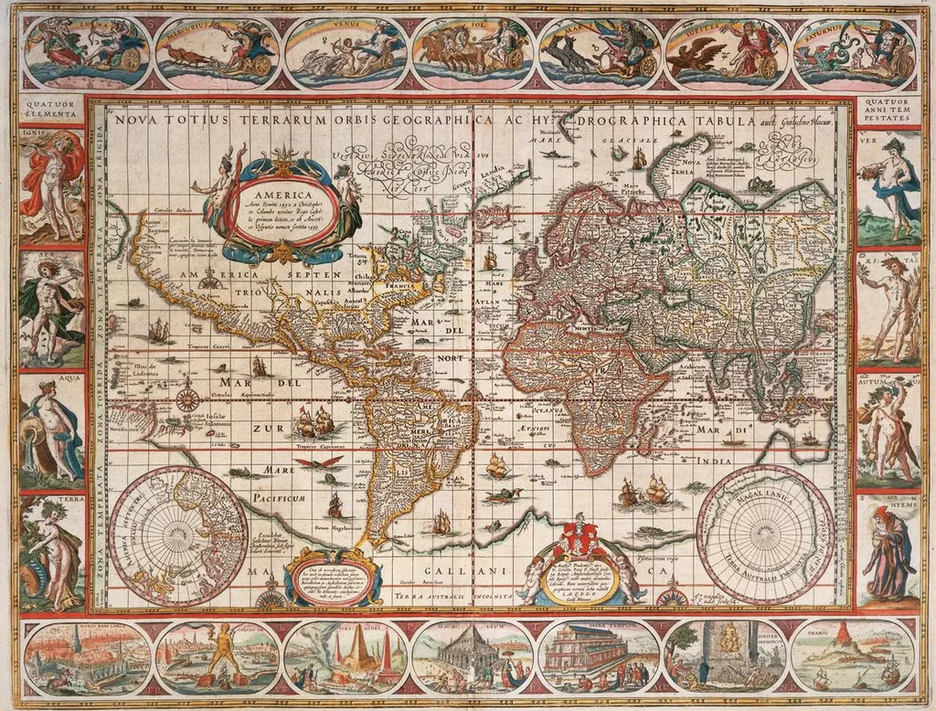 Puzzle de 2000 pièces Carte du Monde Vintage 1650 pour Adultes Expert