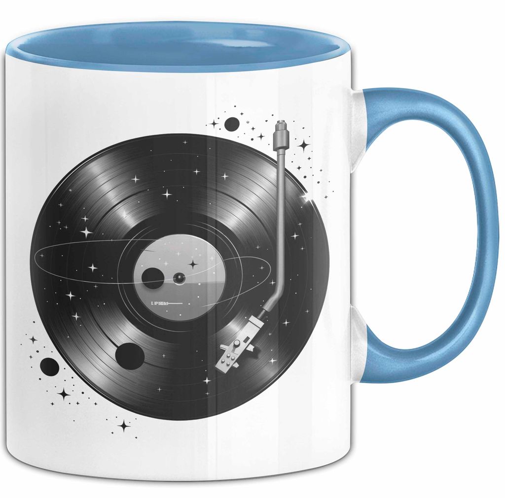 Vinyl Schallplatten Musikliebhaber Musiker Tasse Geschenk Lustige Geschenkidee Spruch (Blau)