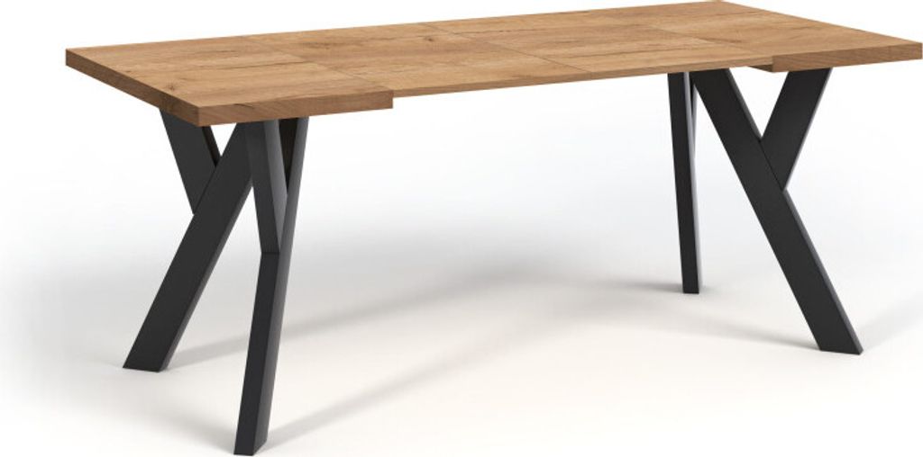 Quadratischer Ausziehbarer Esszimmertisch, NERO, Loft-Stil, Produktbild 4