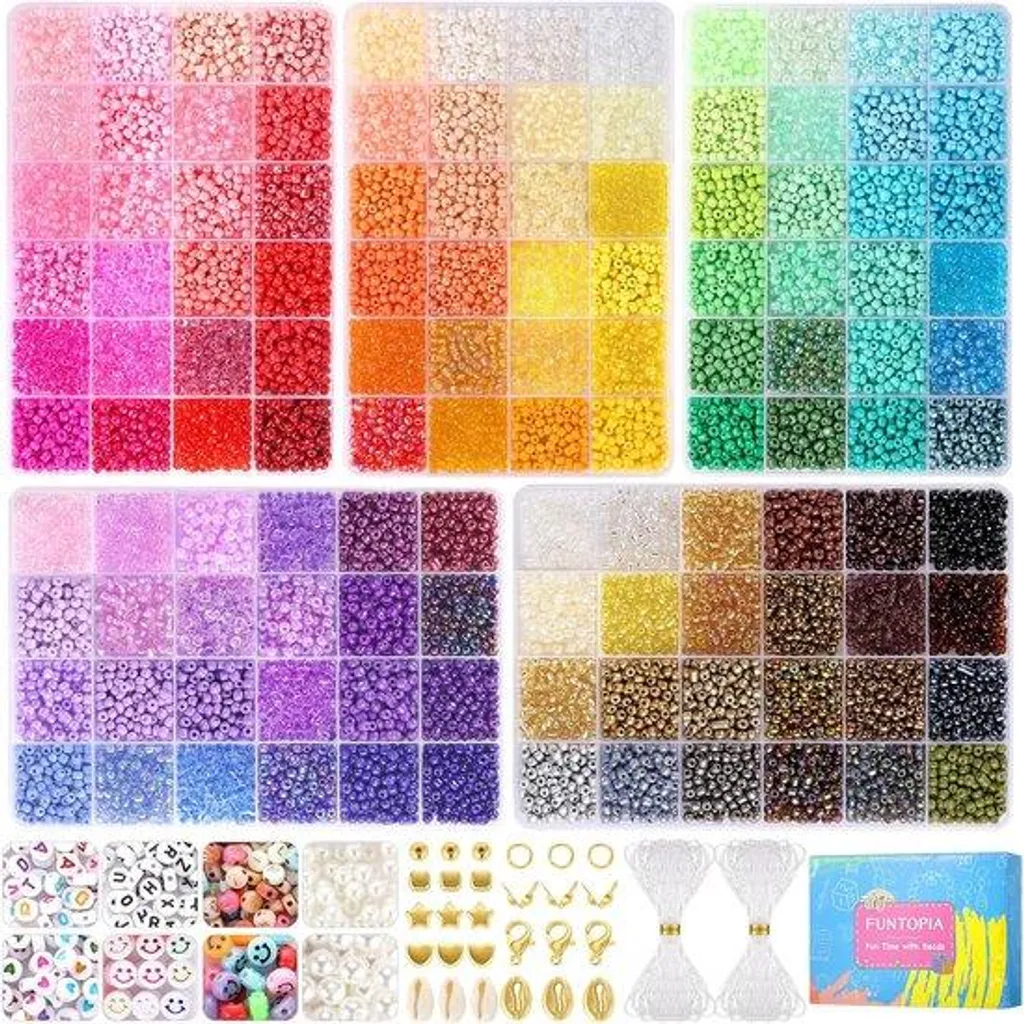 Lot perles 4mm 120 couleurs pour bracelets et DIY créations uniques