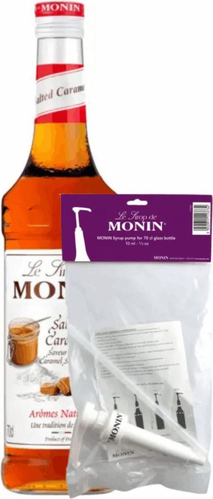 Monin Siroop Salzkaramell (70 cl) + Siroop Pompje (10 ml)