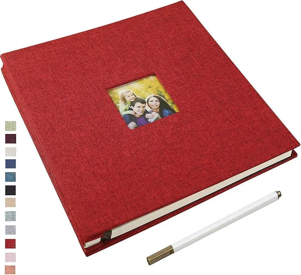 Yopih Album fotografico autoadesivo in lino grande 10x15 cm con 40 pagine bianche