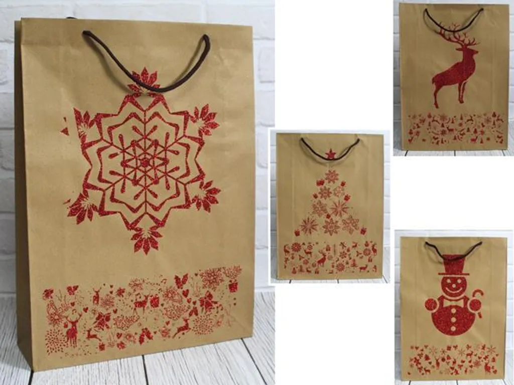 Sac Cadeau Noël Brokat Eko Haute Résistance 44x32,5cm - Set de 12 Unités