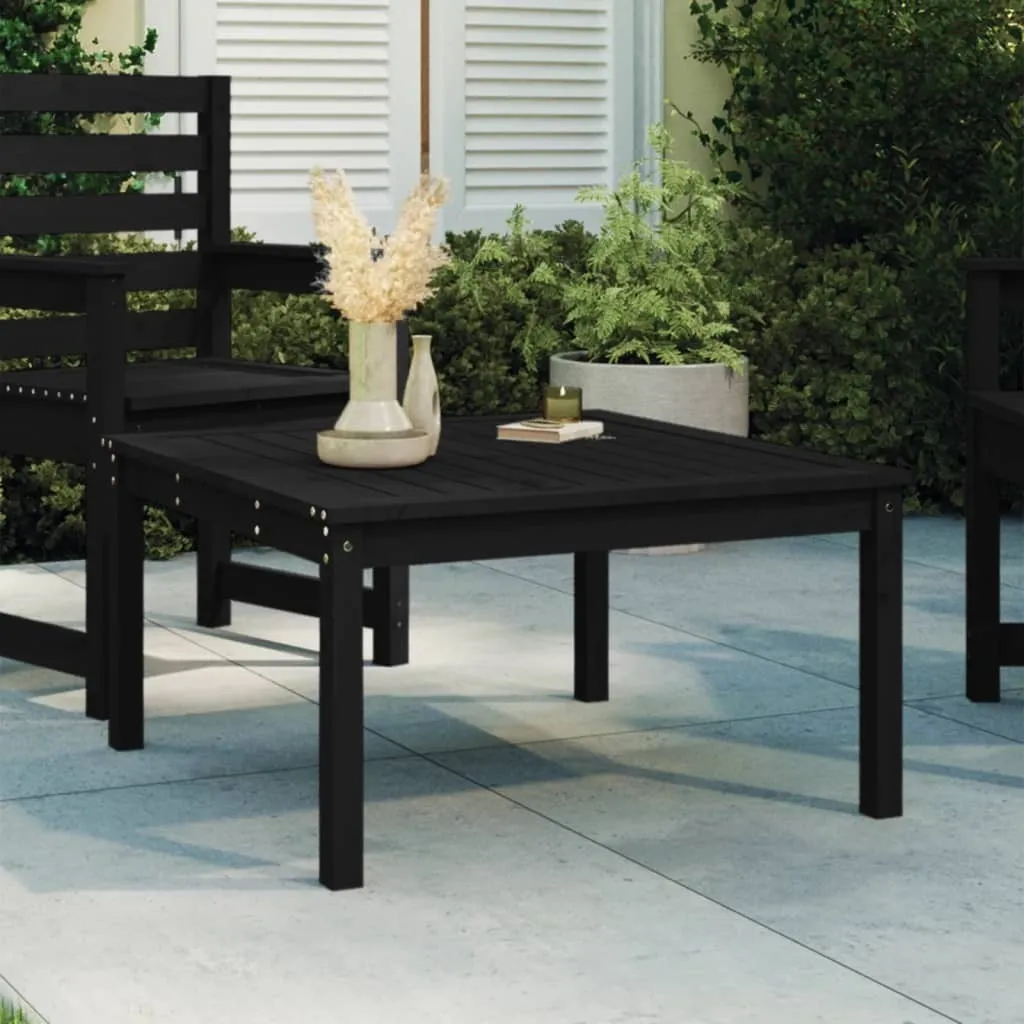 Tavolino Outdoor Maison Exclusive Nero 82x82x45 cm in Pino Massiccio