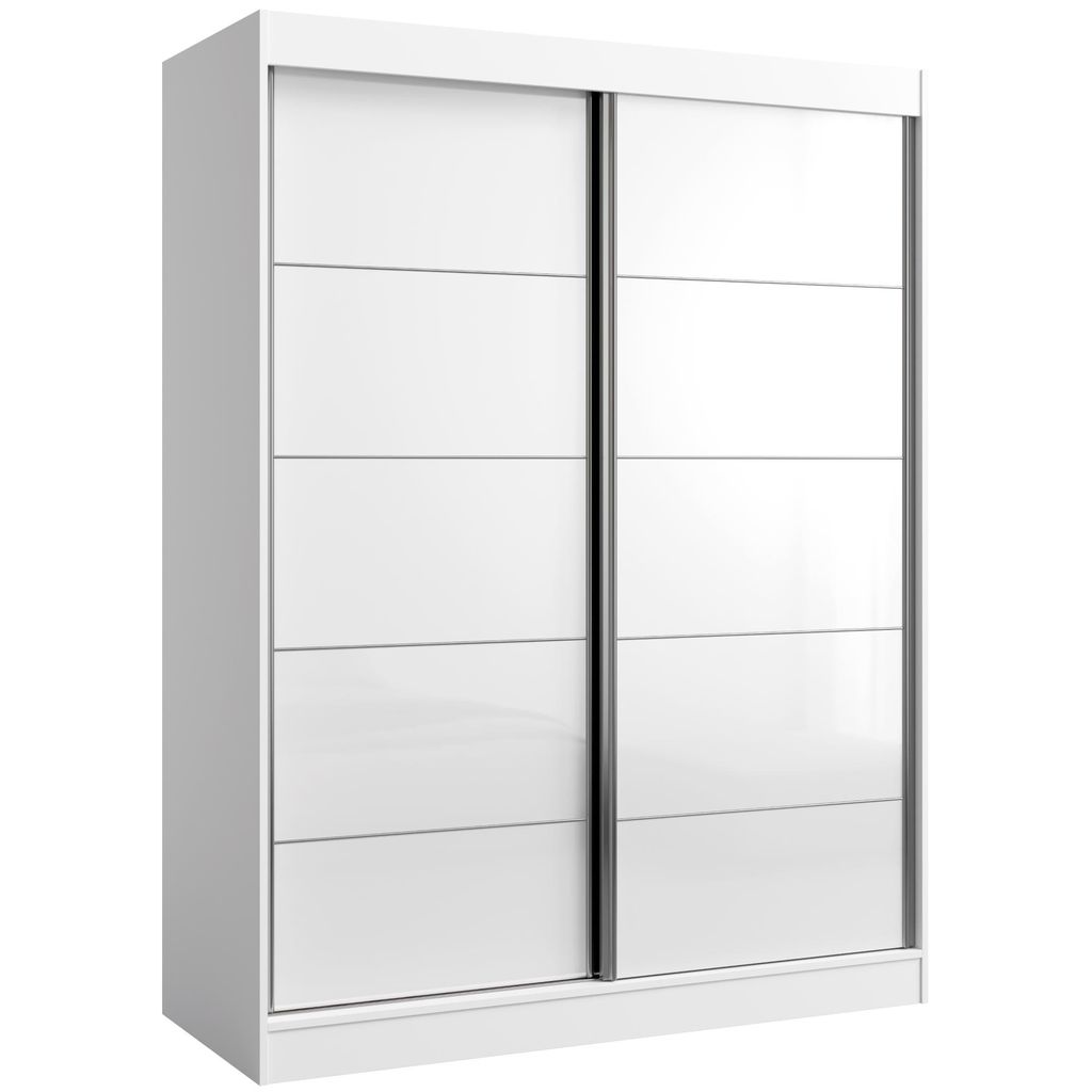 Schiebetürenschrank Como 2D 150 Weiß (Lacobel)