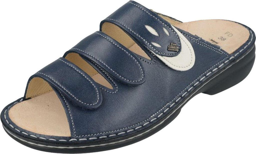 Finn Comfort Kos steel latte Pantolette Blau in Gr. 39