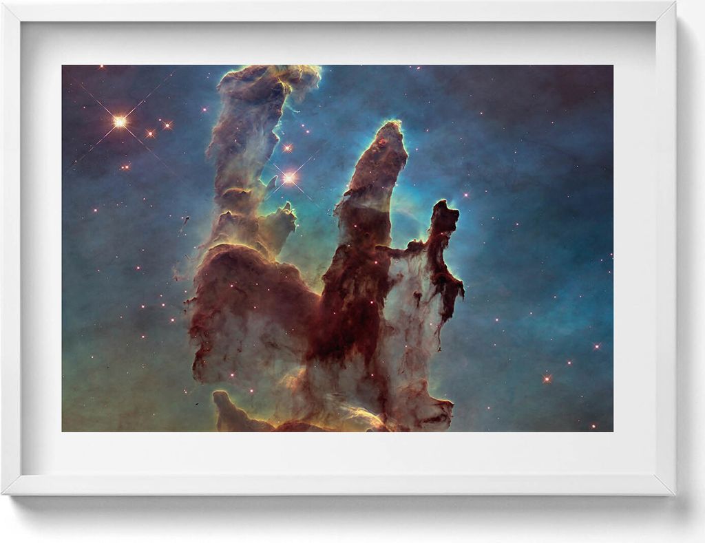 NASA-Foto Kosmos– Wandbild mit Rahmen – Gerahmtes Bild – Wanddekoration – 70x50 cm – Weiß Rahmen
