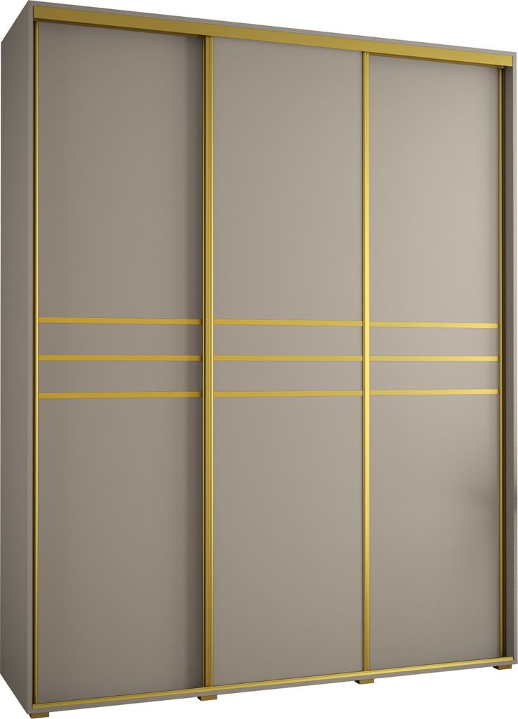 Kryspol Dakota 10 Schrank, drei Türen - 235,2x190x45cm - Kaschmir Gold