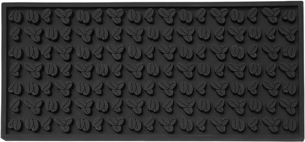 Tapis de Cuisine Séchage Rapide en PVC Noir - Motif Café Antidérapant