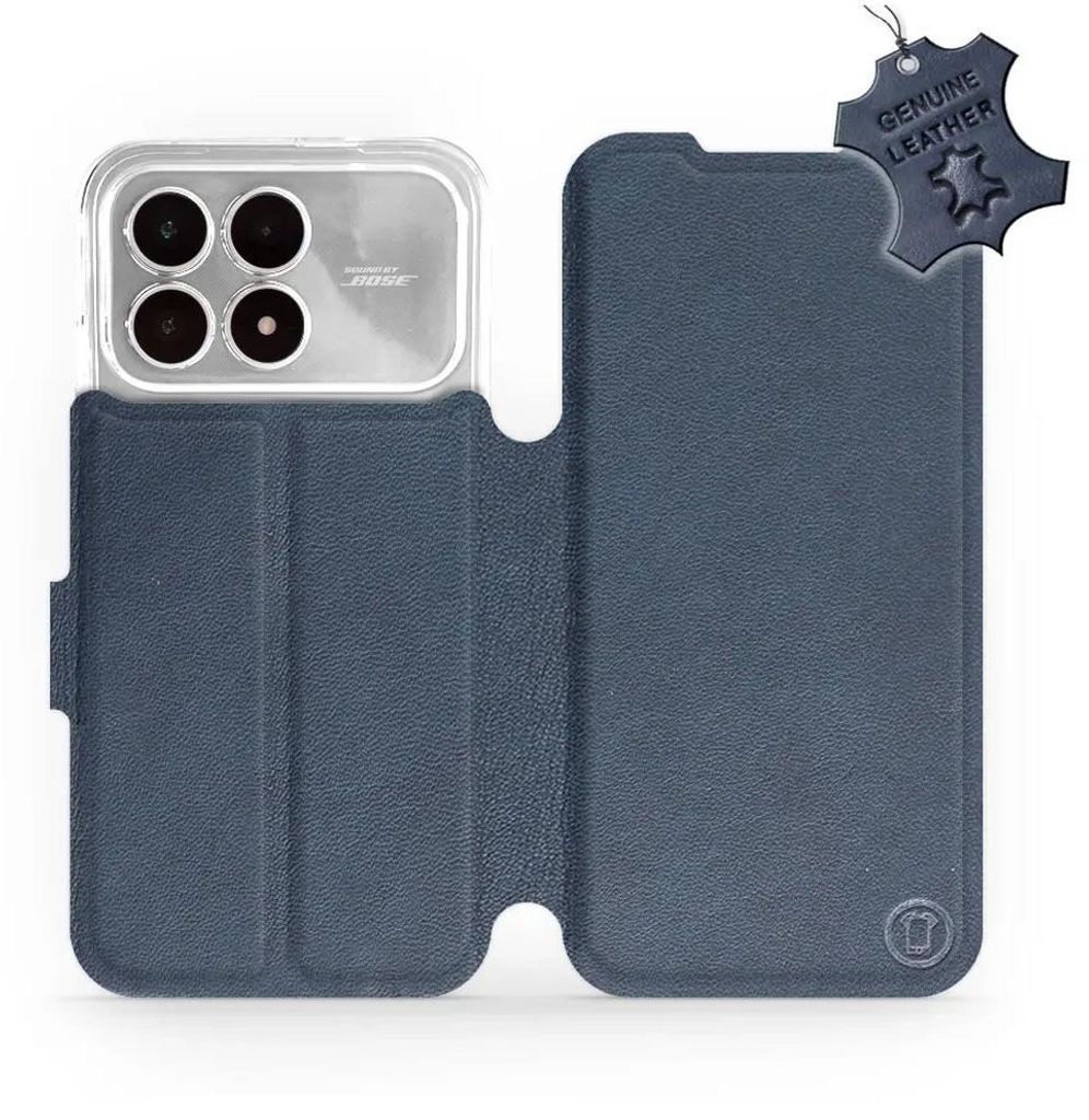 Echtleder Handyhülle für Xiaomi POCO F8 Pro, Mobiwear Leather, Dunkelblau