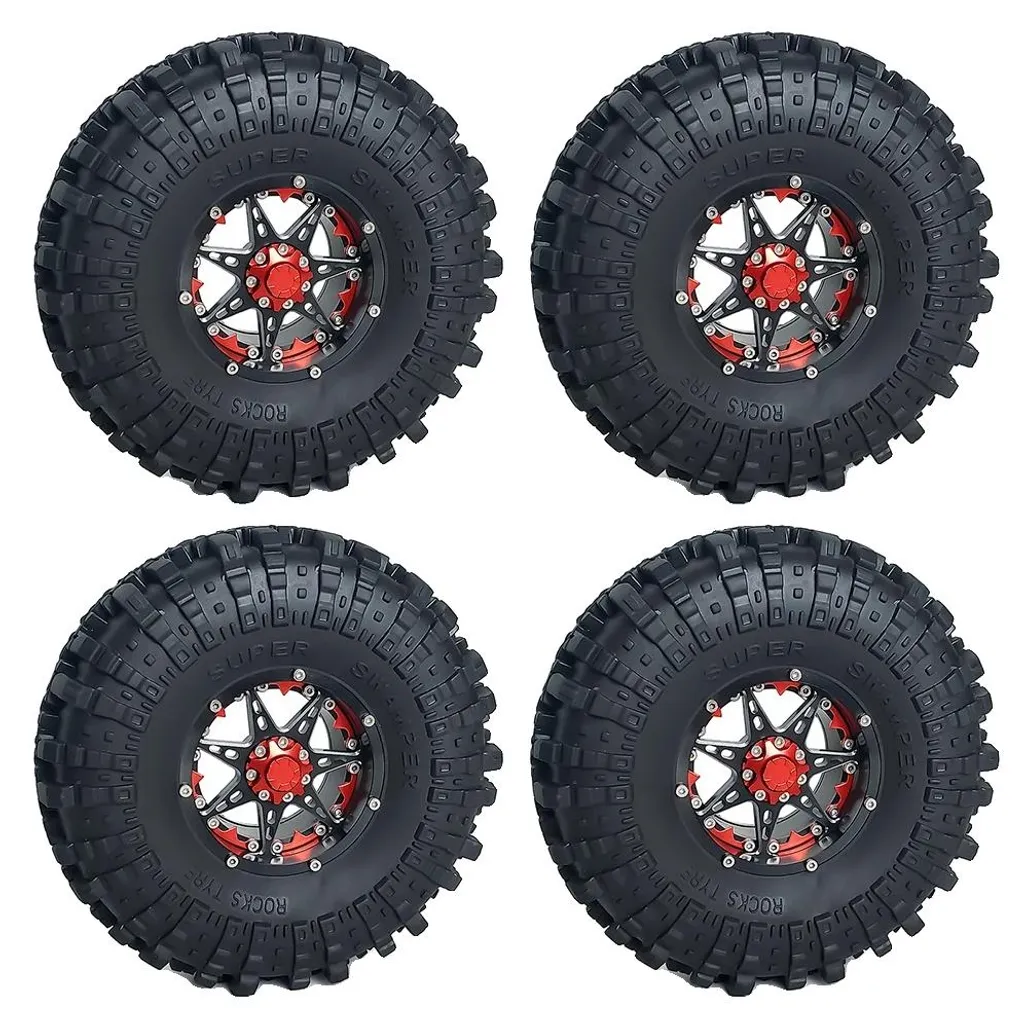 Pneus RC rouges haute stabilité avec gomme résistante anti-usure