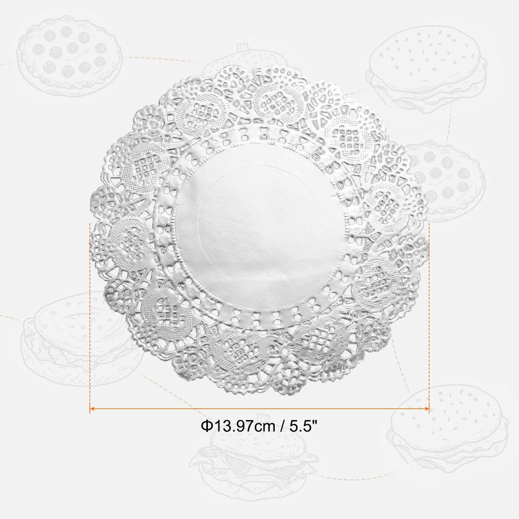 100 Stš¹ck Tortenspitze 14cm Rund Tortenunterlage, Dekoratives Einweg-Tischset aus Spitzenpapier fš¹r Kuchen Desserts Lebensmitteldekoration Ho...