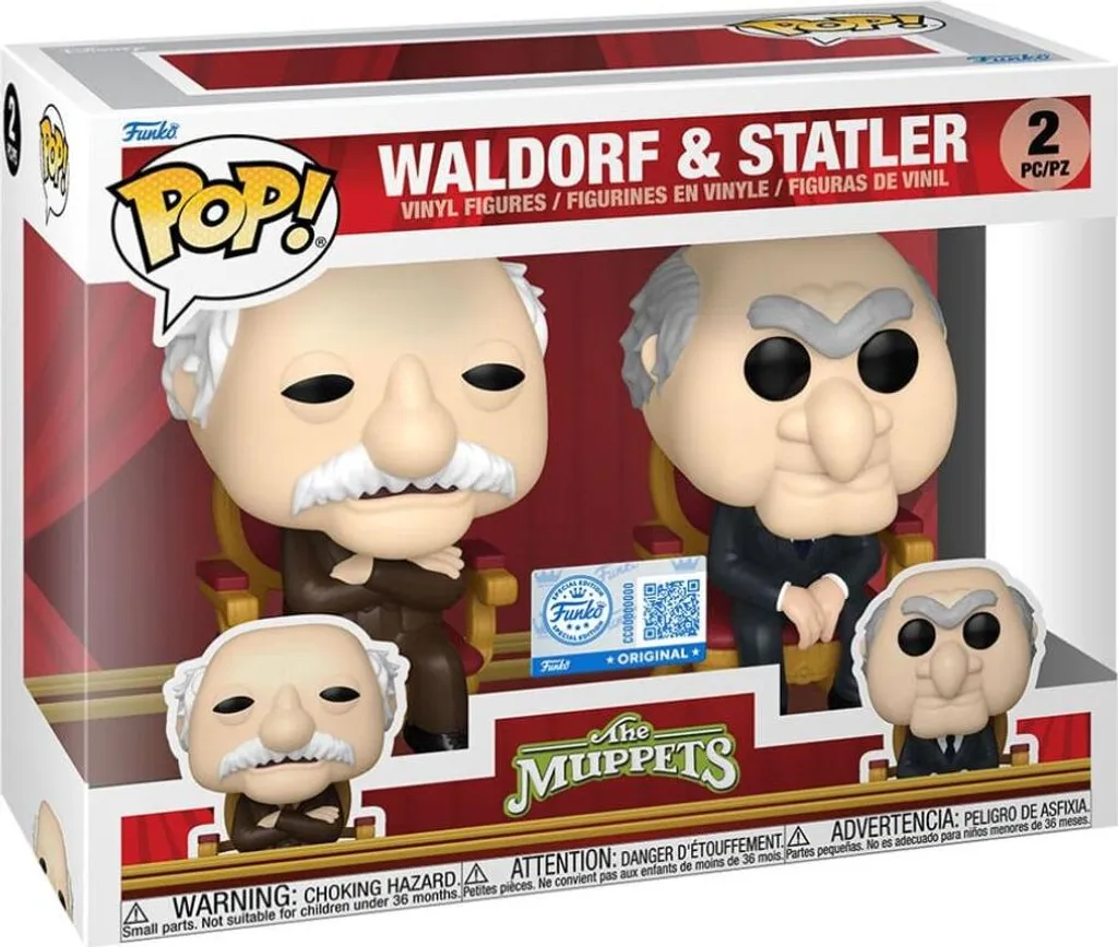 Pack de 2 figurines de collection Muppets Waldorf et Statler 9cm