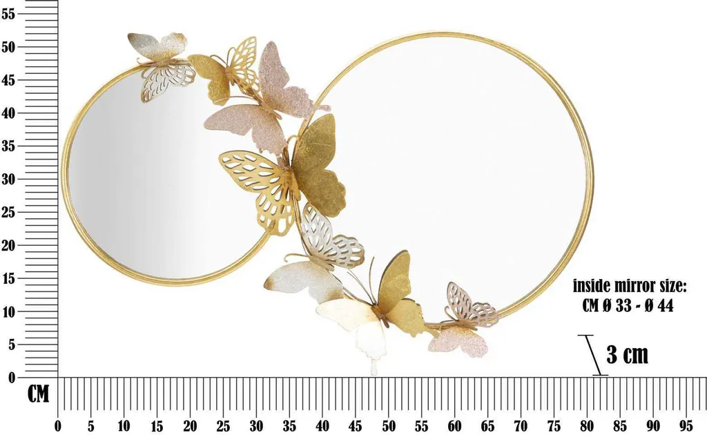 Specchio con Farfalle Rosa Mauro Ferretti Decorazione Romantica - 6