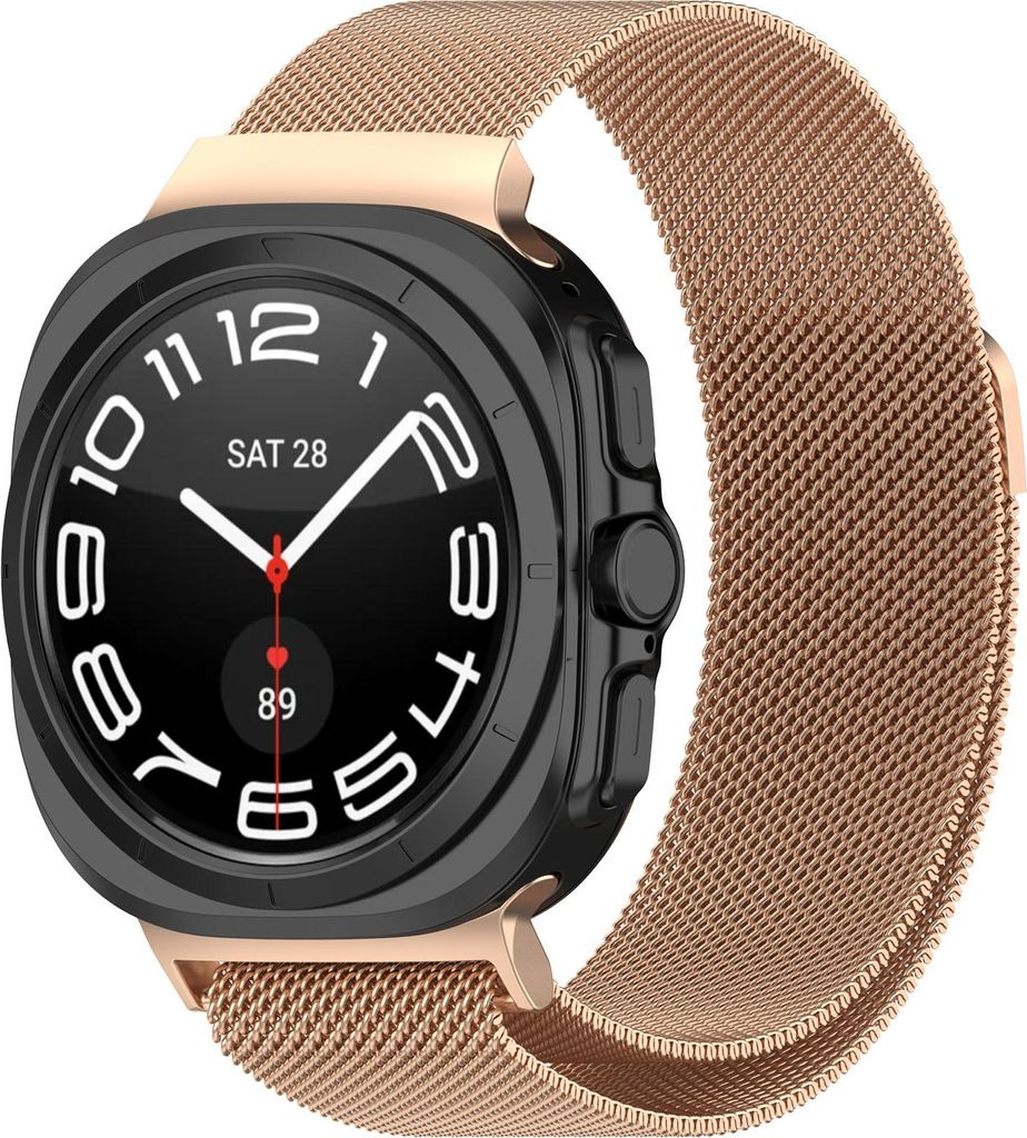 Strap-it Milanaise Smartwatch-Armband mit Magnetverschluss - Milanaise-Armband passend für die Samsung Galaxy Watch Ultra / Ultra 2025 47mm (Rosé...