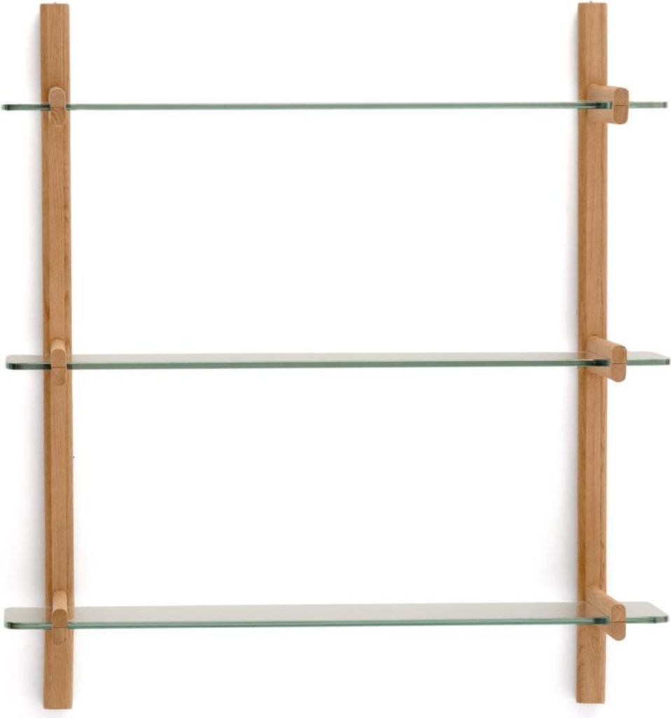 Regal Sitra 30 x 90 x 98 cm Eichenholz Glas Natur