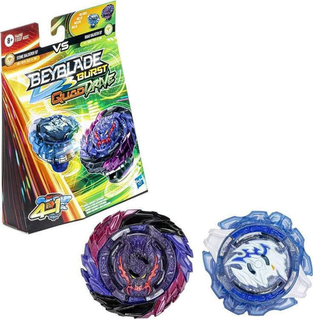 2 Beyblade Burst Quad Drive Spinning Tops - Stone Baldero Immagine del prodotto 