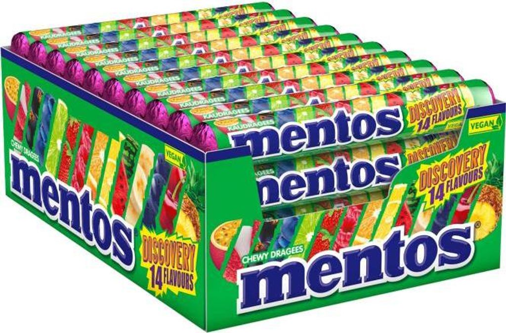 Mentos Discovery Kaubonbons 40x 37,5g Rollen Produktbild 