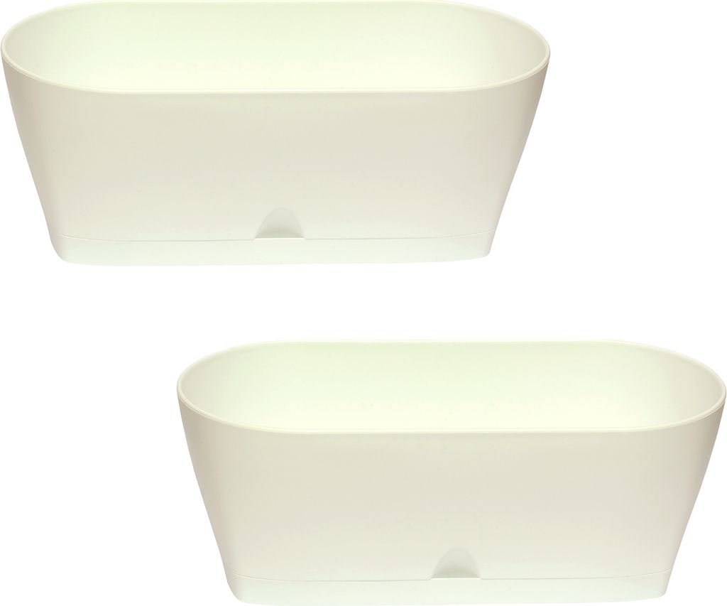 2x Blumenkasten Balkonkasten Pflanztopf für Garten Balkon und Tischdeko mit Wasserauffangschale