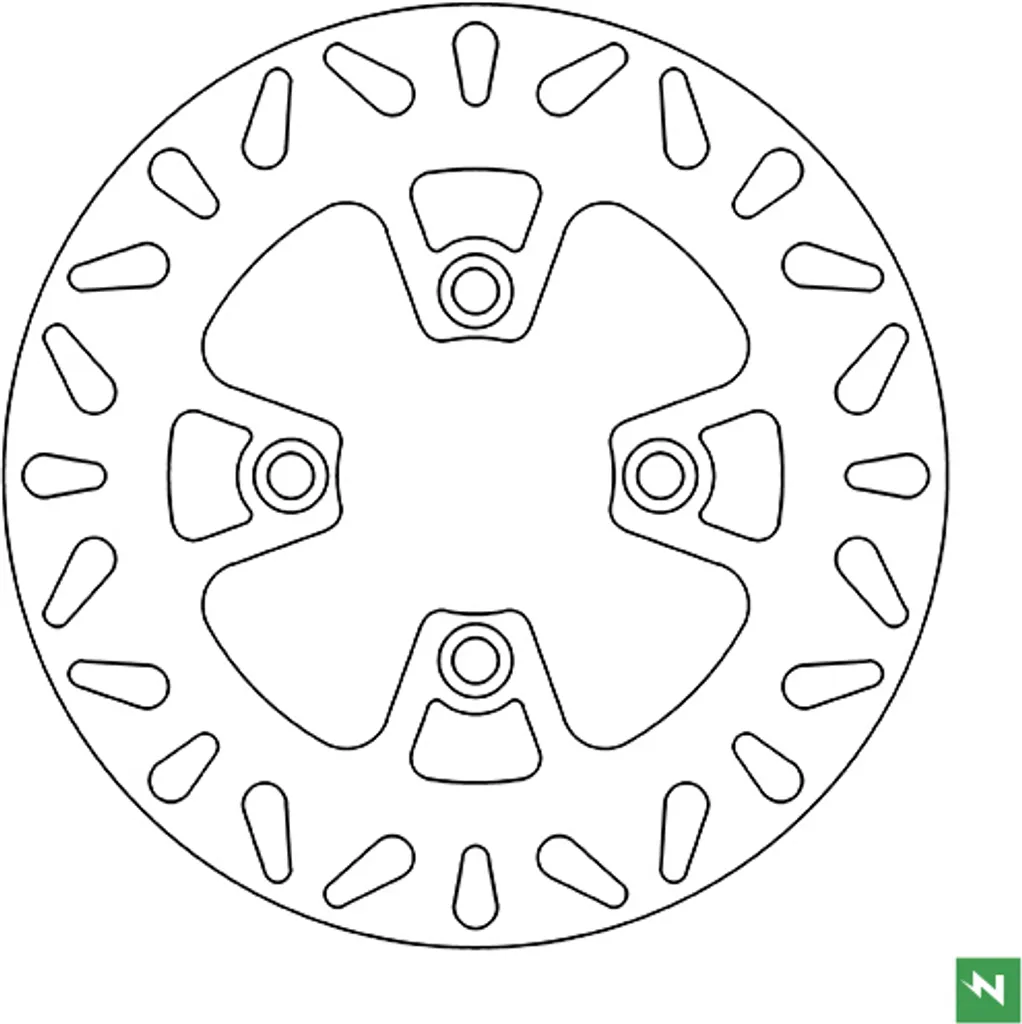 Disque de frein 4 trous DF4076A rigide de 220mm haute résistance acier