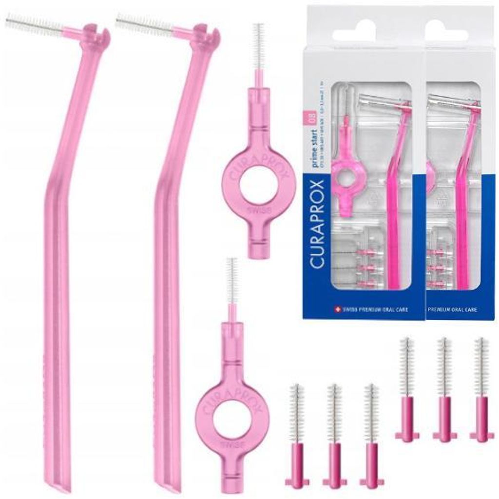 Curaprox CPS 08 Prime Start – Interdentalbürsten – Größe 08 – Set mit Haltern