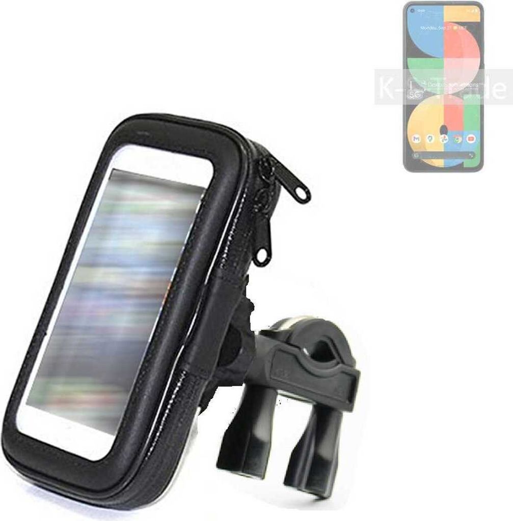 K-S-Trade Fahrrad-Halterung kompatibel mit Google Pixel 5a Handy-Halterung Halter Lenkstange Fahrradhalterung Motorrad Bike Mount Wasserabweisend