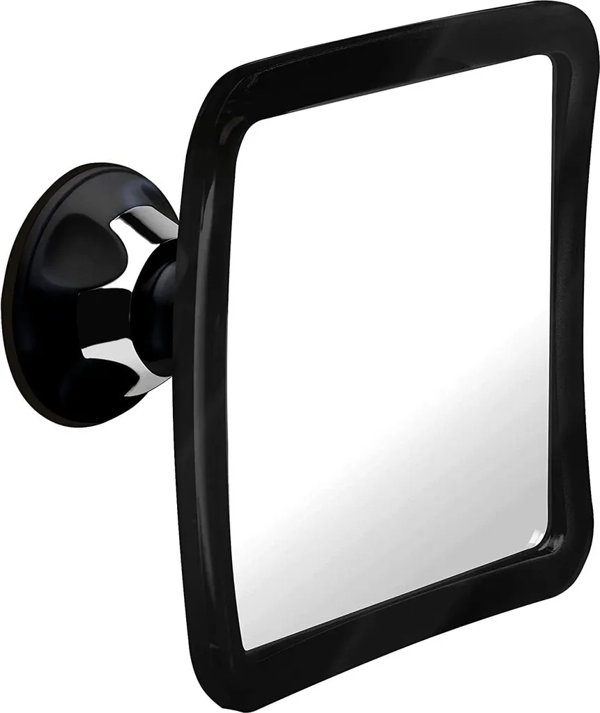 Miroir de douche incassable et anti-buée 16x16cm avec fixation ventouse