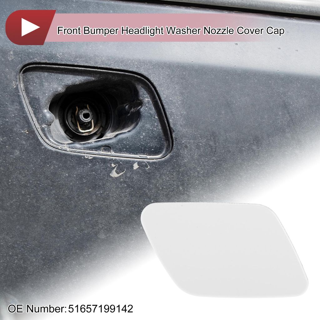 Front Right Side Bumper Headlight Washer Nozzle Cover Cap Nr.51657199142 Sto?stangenverkleidung Düsenabdeckung Für BMW X5 2007-2013 3.0L L6 Wei? ...