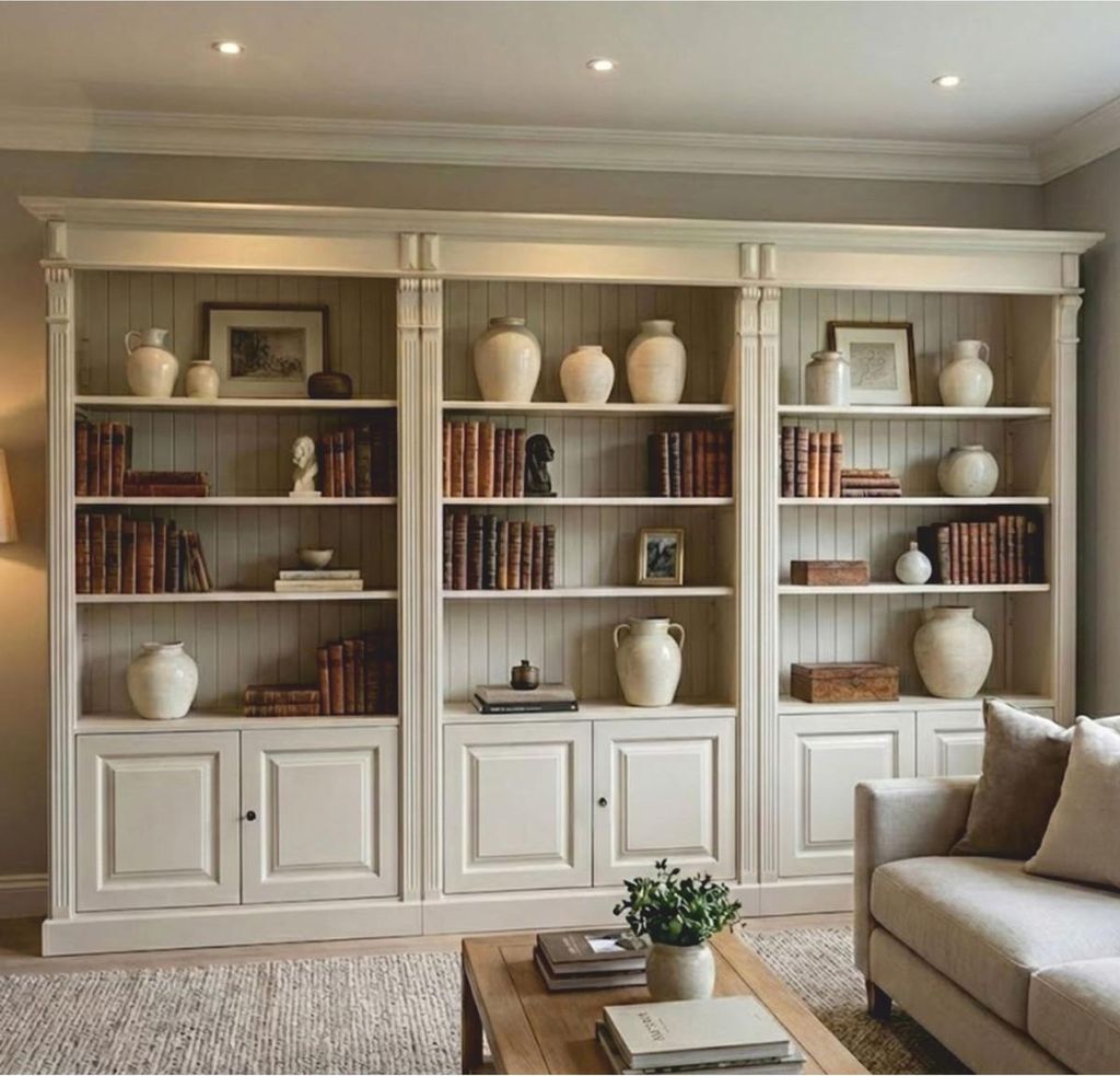 Casa Padrino Landhausstil Massivholz Bücherschrank Hellgrau 223 x 51 x H. 228 cm