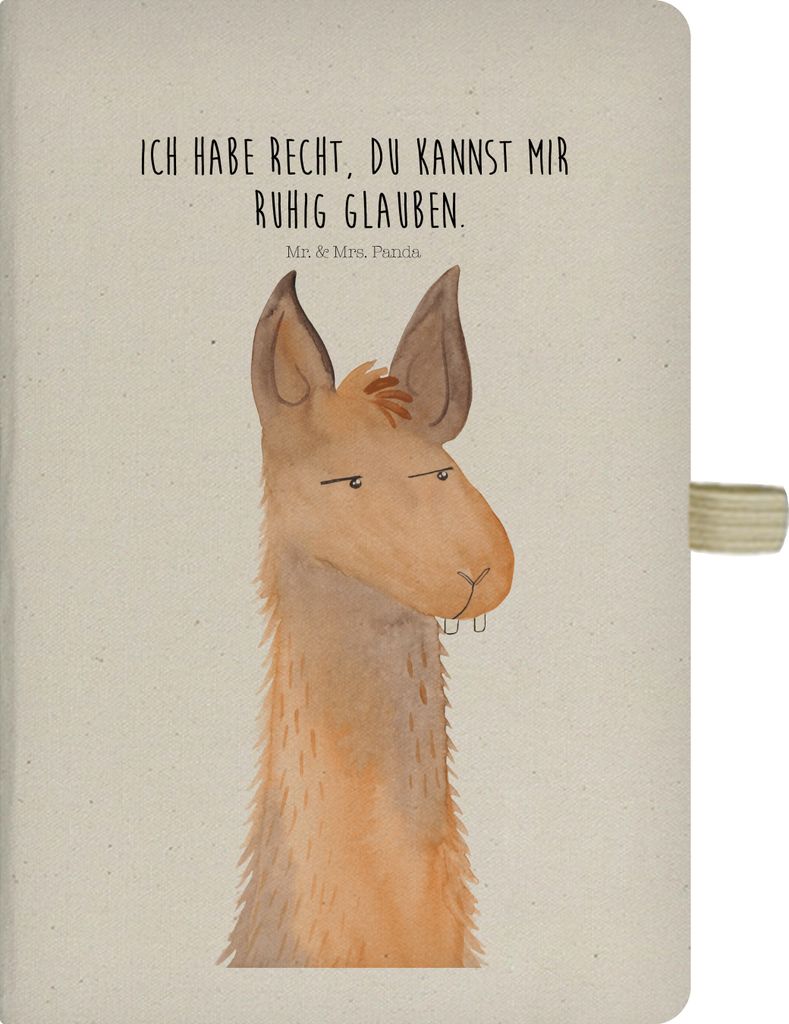 Mr. & Mrs. Panda Tagebuch Lamakopf Genervt - Transparent - Geschenk, Journal, Skizzenbuch, Reisetagebuch, Lama, notizbuch, Chef, Freundin, Adressbu...