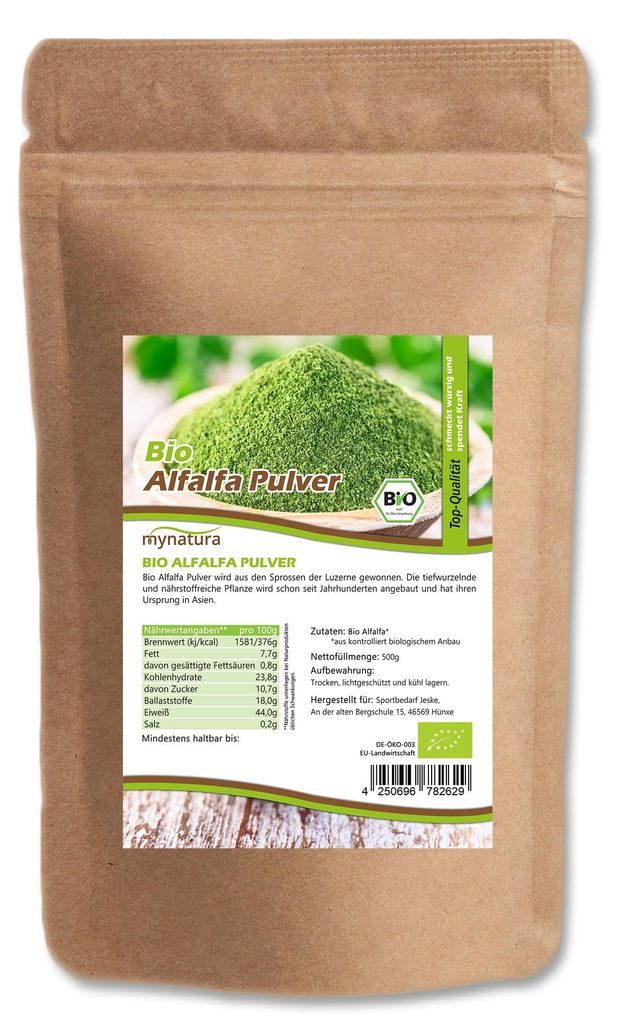 Mynatura  Alfalfa Pulver - (500g) - 2 Beutel (2x500g) Produktbild 