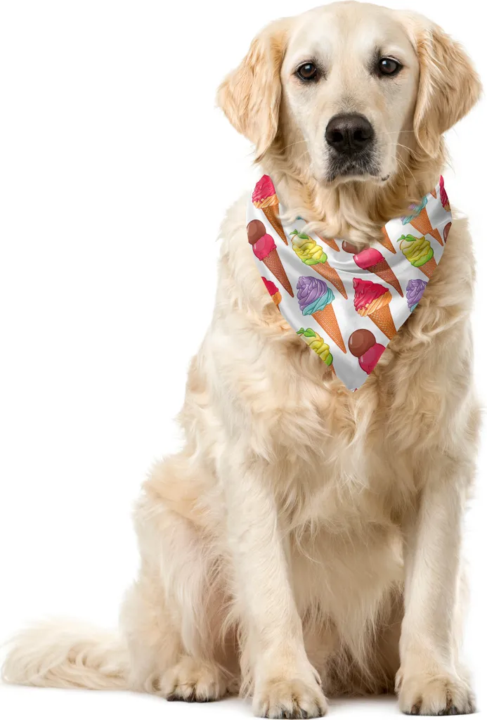 ABAKUHAUS Bandana Cani Eis 55x55 cm - Accessorio Estivo Colorato