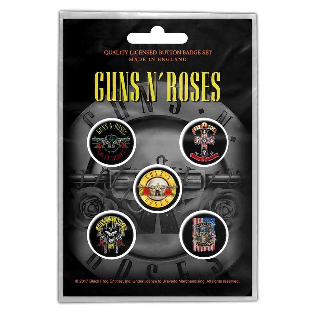 Waffen N' Rosen - Bullet Logo Button Abzeichen Pack