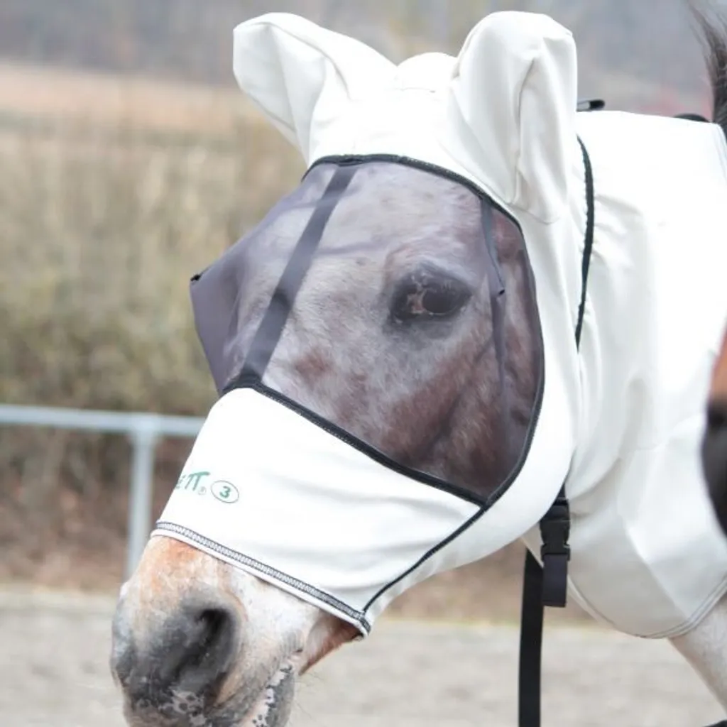 Masque Boett Sweet Itch Hood gris : protection dermite ultra robuste