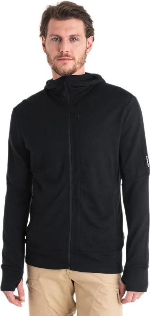 Icebreaker Merino 260 Quantum Zip-Hoodie Fleecejacke Herren schwarz L