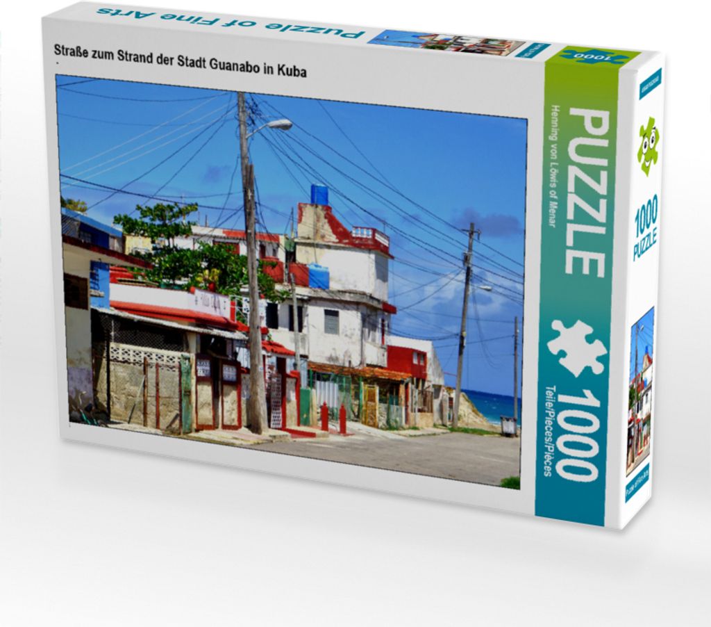 CALVENDO Puzzle Straße zum Strand der Stadt Guanabo in Kuba | 1000 Teile Lege-Größe 64x48cm Foto-Puzzle für glückliche Stunden