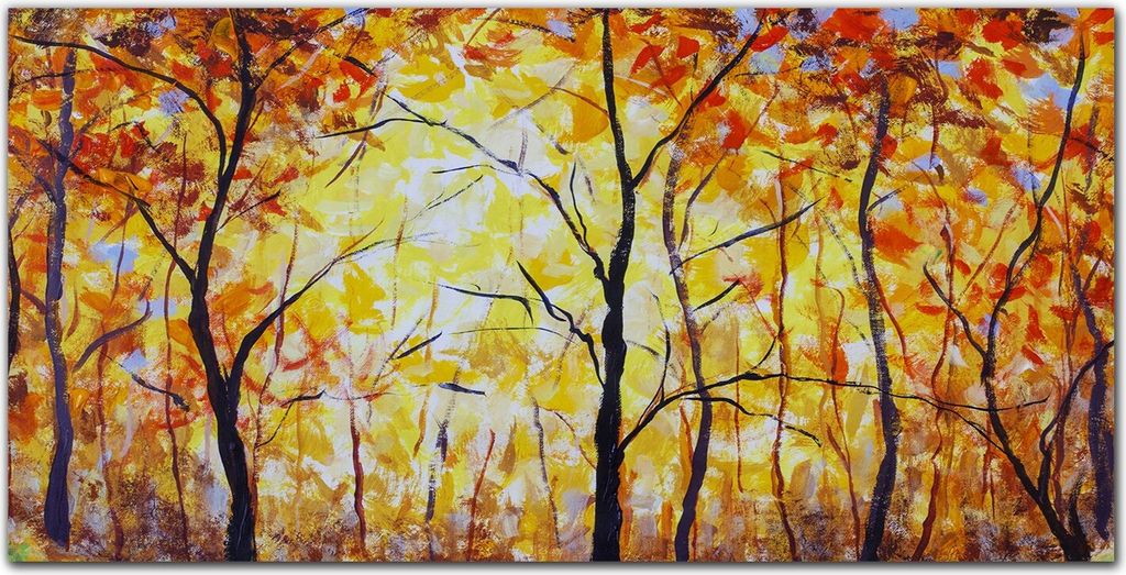 Coloray Bild aus Leinwand 100x50 Leinwand Dekoration - Herbstwald