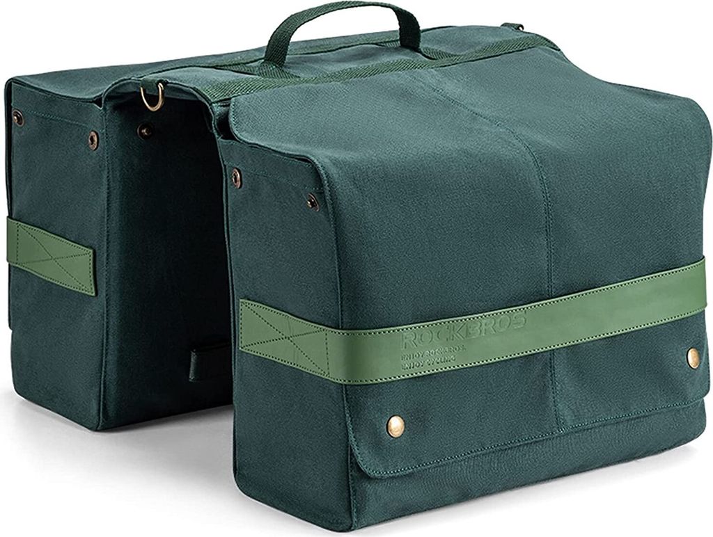 ROCKBROS Fahrrad Doppeltasche Gepäckträgertasche 27L Fahrradtasche für Gepäckträger, Grün