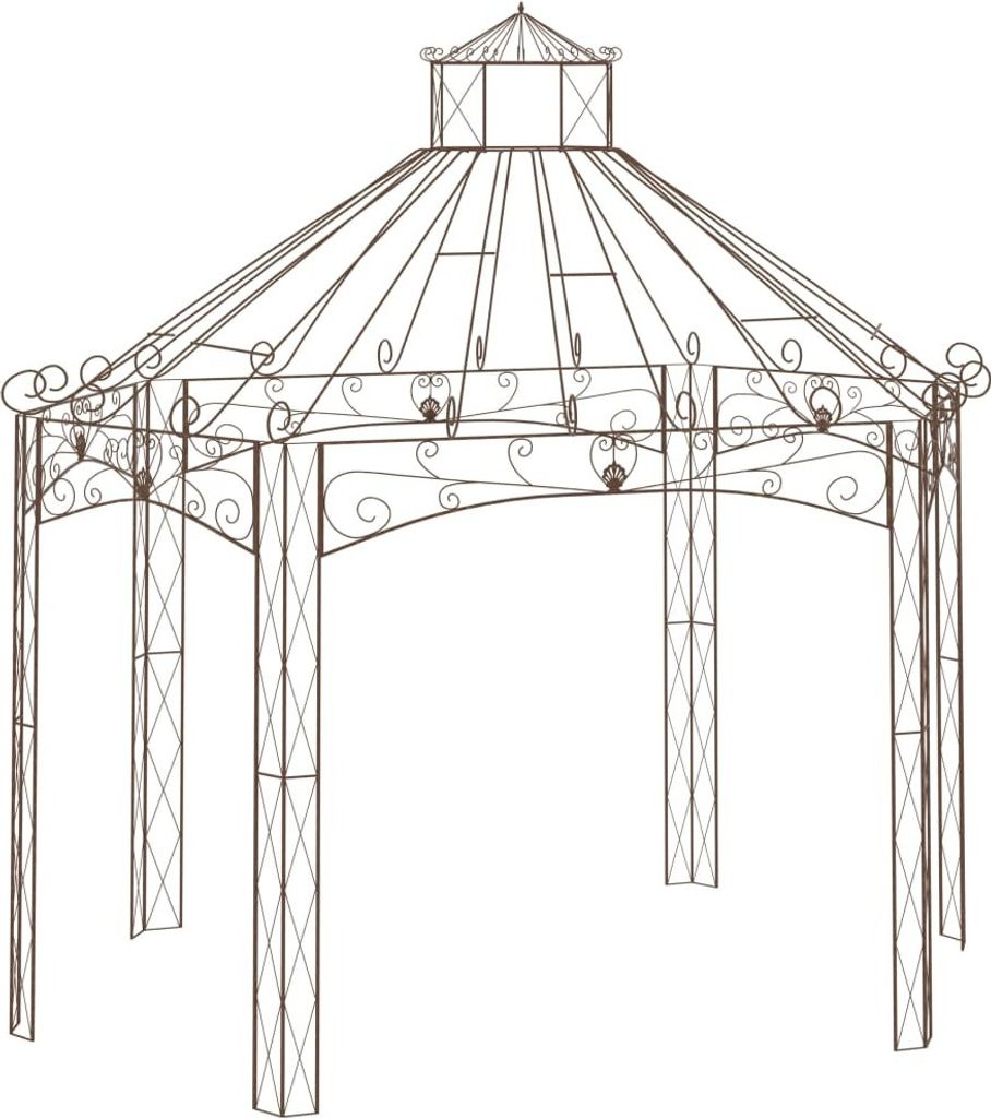 Gartenpavillon Antik-Braun 400x258x378 cm Eisen
