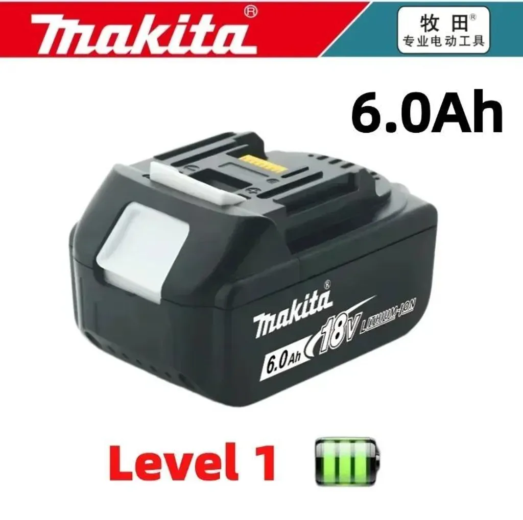 Batterie Lithium-Ion 18V 6Ah BL1860 - Haute Capacité avec Indicateur LED