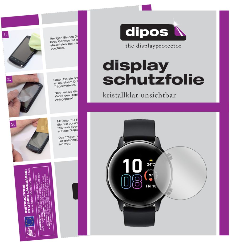 6x Schutzfolie für Honor Magic Watch 2 42mm klar Displayschutzfolie Folie Display Schutz dipos
