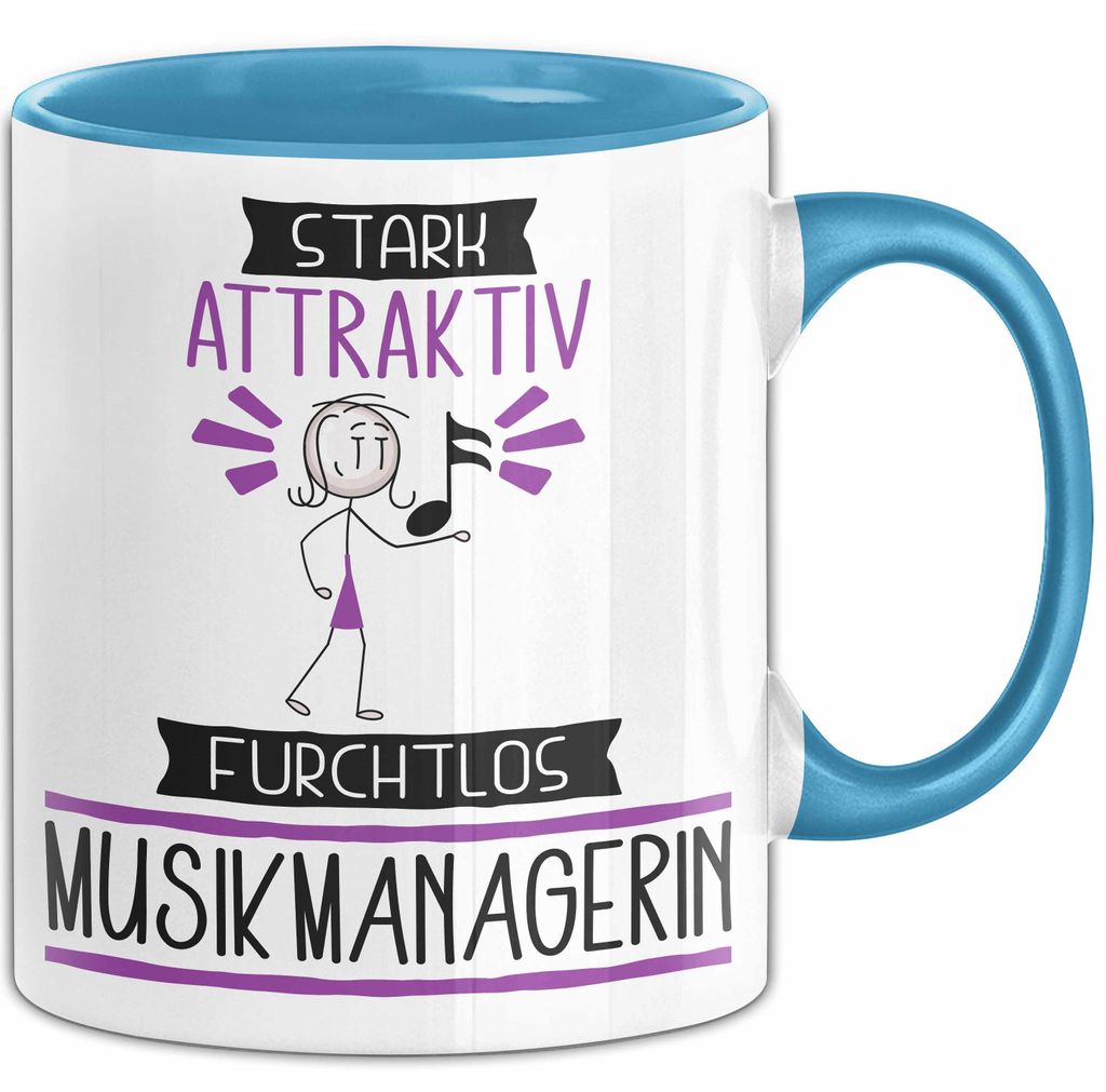 Musikmanagerin Tasse Geschenk Becher Stark Attraktiv Furchtlos Musikmanagerin Lustige Geschenkidee (Blau)