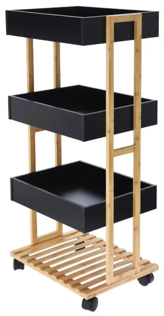 Étagère de salle de bain mobile 4 niveaux - Fini le désordre en 88 cm