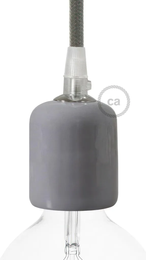 Kit Douille E27 Céramique Grise pour Remplacer un Support Plastique