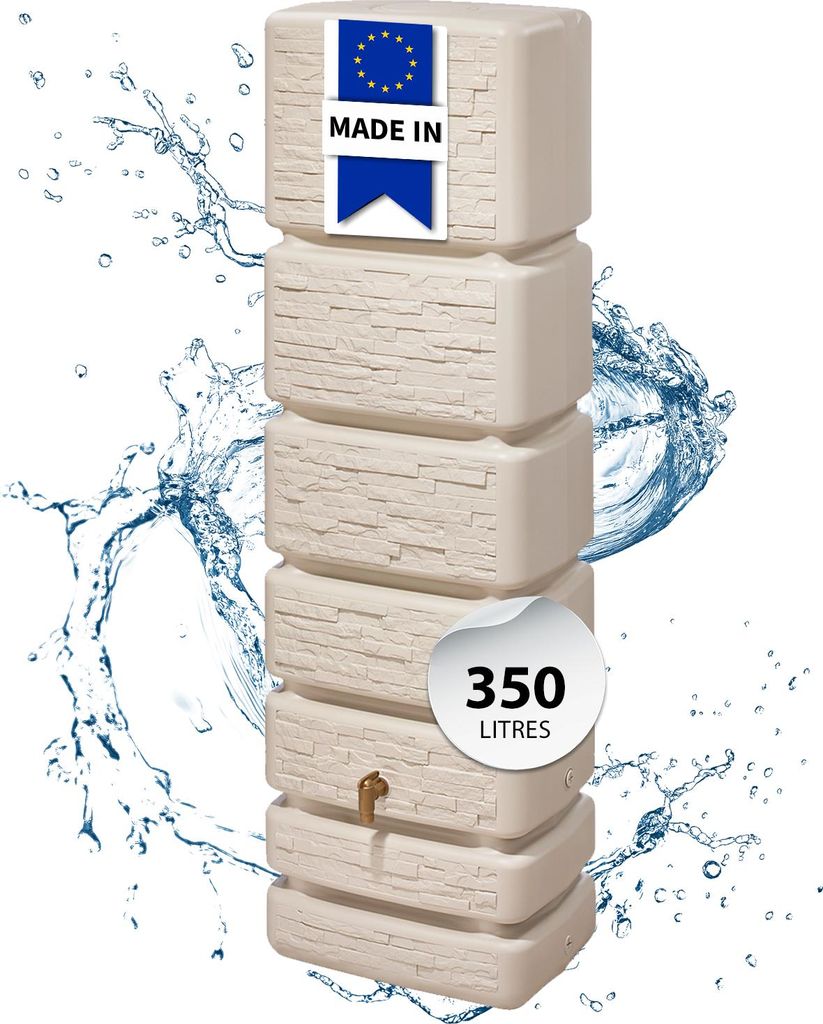 Récupérateur d'eau GARANTIA rectangulaire sable, 330 l Image du produit 