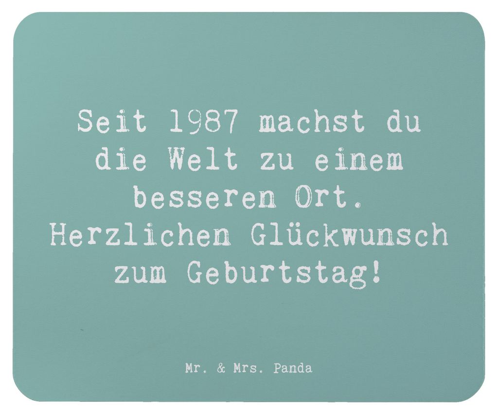 Mr. & Mrs. Panda Mauspad Spruch 1987 Geburtstag - Meeresbrise - Geschenk, seit, Geburtsjahr, Mousepad, mousematte, Mouse Pad, persönliches, Jahrga...