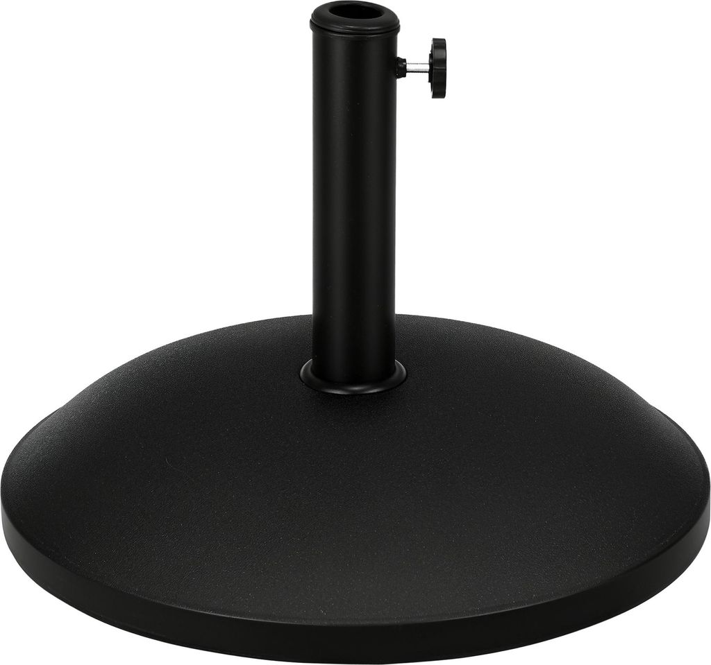 Schirmständer, Sonnenschirmständer, 3 Adapter, verstellbar, Zement, 25 kg, Schwarz, 49,0x49,0x37,0 cm, stabil