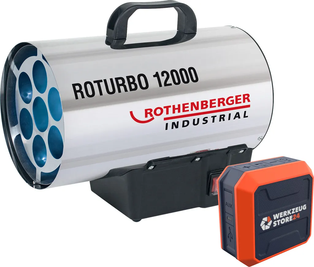 Chauffage de chantier silencieux et puissant Roturbo 12000 Bluetooth